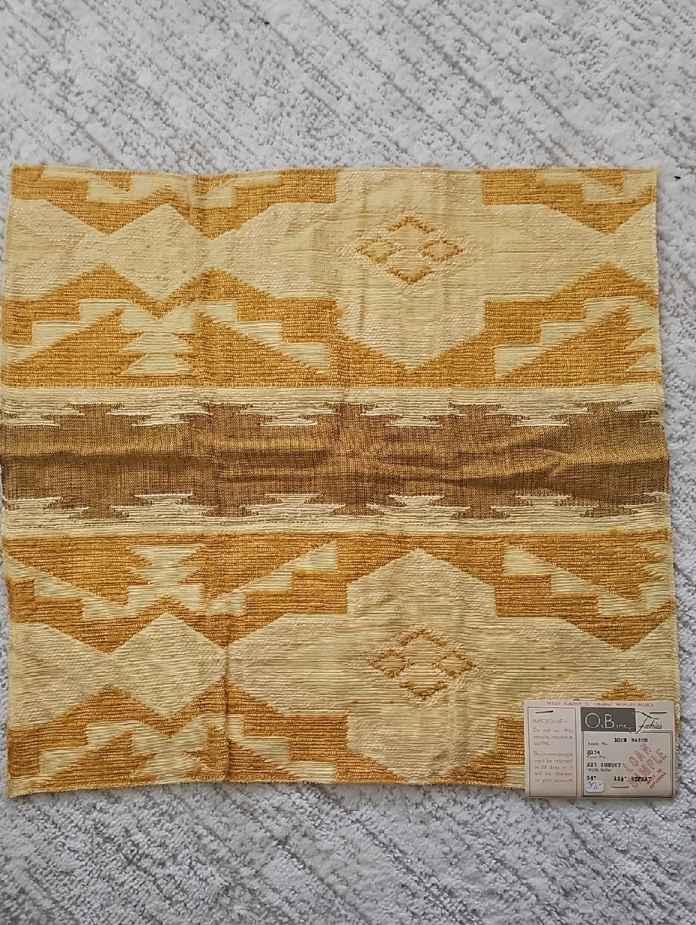 Vintage Odenheimer & Baker Fabric Sample MCM